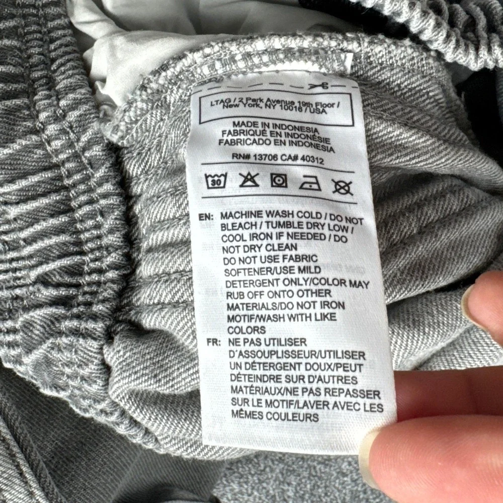 Adidas Originals Grey Washed‎ Denim Elastic Waist Pants XL Kids/XS Mens